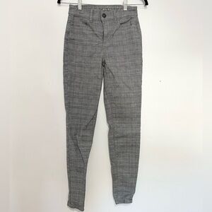 American Eagle stretchy plaid casual denim trousers size 0